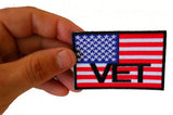 American Flag Vet Patch With Black Border - 3x2 inch