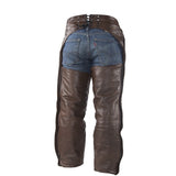 Brown Leather Chaps Extra Heavy Duty With Removable Liner, Chaps, [product_description] - Rhino Gear