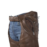 Brown Leather Chaps Extra Heavy Duty With Removable Liner, Chaps, [product_description] - Rhino Gear
