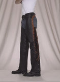 Leather Chaps With Studs, Fringe & Mesh Lining, Chaps, [product_description] - Rhino Gear
