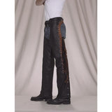 Leather Chaps With Studs, Fringe & Mesh Lining, Chaps, [product_description] - Rhino Gear