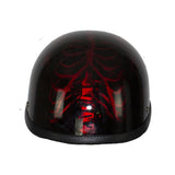 Shiny Burgundy Motorcycle Novelty Helmet with Horned Skeletons, Novelty Helmets, [product_description] - Rhino Gear