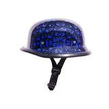 Blue Skull Graveyard German Novelty Motorcycle Helmet, Novelty Helmets, [product_description] - Rhino Gear