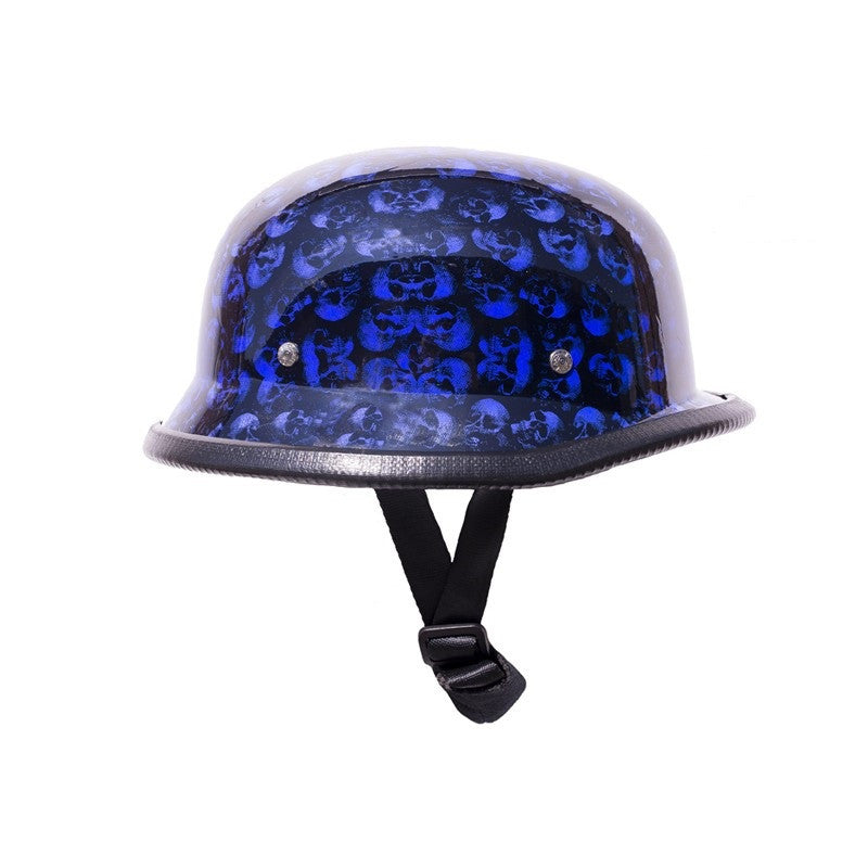 blue skull motorcycle helmets Blue Skull Graveyard German Novelty Motorcycle Helmet