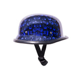 Blue Skull Graveyard German Novelty Motorcycle Helmet, Novelty Helmets, [product_description] - Rhino Gear