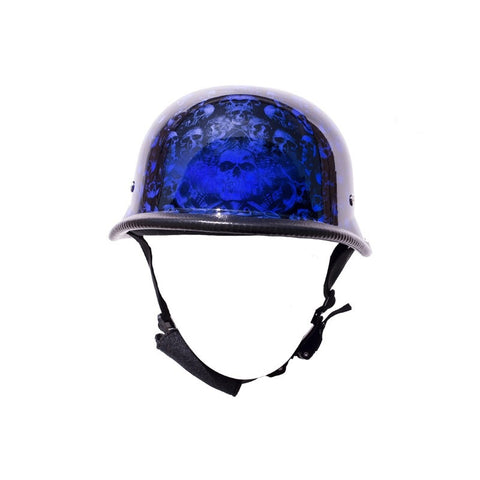 Blue Skull Graveyard German Novelty Motorcycle Helmet