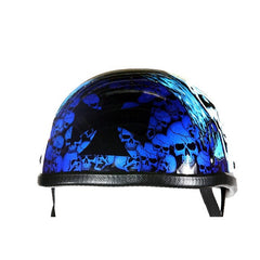 crazy novelty motorcycle helmets Shiny Burgundy Motorcycle Novelty Helmet with Horned Skeletons
