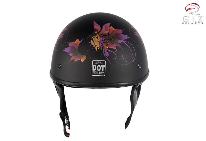 Woman's DOT Approved Low Profile Flat Black Motorcycle Helmet With Fai Woman's DOT Approved Low Profile Flat Black Motorcycle Helmet With Fai