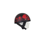 Flat Black DOT Helmet with Red Horned Skeletons And Iron Cross, DOT Helmets, [product_description] - Rhino Gear