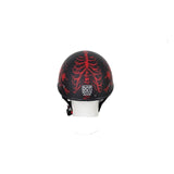 Flat Black DOT Helmet with Red Horned Skeletons And Iron Cross, DOT Helmets, [product_description] - Rhino Gear