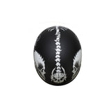Flat Black DOT Helmet with White Horned Skeletons And Iron Cross, DOT Helmets, [product_description] - Rhino Gear