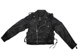 Teens Leather Motorcycle Jacket With Side Laces, Kid's Leather, [product_description] - Rhino Gear