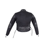 Kids Black Denim and Leather Jacket with Side Laces, Kid's Leather, [product_description] - Rhino Gear