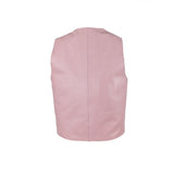 Kids Pink Classic Leather Motorcycle Vest, Kid's Leather, [product_description] - Rhino Gear
