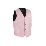 Kids Pink Classic Leather Motorcycle Vest, Kid's Leather, [product_description] - Rhino Gear