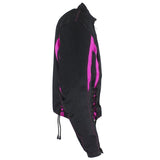 Women's Lace Hot Pink & Black Motorcycle Textile Jacket With Laces, Woman's Jackets, [product_description] - Rhino Gear