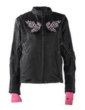 Women's Textile Jacket With Pink Hoodie & Butterfly, Woman's Jackets, [product_description] - Rhino Gear