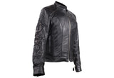 Women's Leather Jacket With Tribal Embroidery & Studs, Woman's Jackets, [product_description] - Rhino Gear