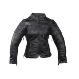 Women's Leather Motorcycle Jacket With Reflective Skulls, Woman's Jackets, [product_description] - Rhino Gear