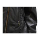 Womens Classic Leather Jacket With Braid, Woman's Jackets, [product_description] - Rhino Gear
