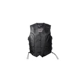 Women's Leather Vest With Braid And Lace Sides, Woman's Vests, [product_description] - Rhino Gear