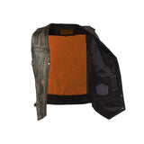 Womens Distressed Brown Naked Premium Cowhide Leather Vest, Woman's Vests, [product_description] - Rhino Gear