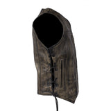 Womens Distressed Brown Naked Premium Cowhide Leather Vest, Woman's Vests, [product_description] - Rhino Gear