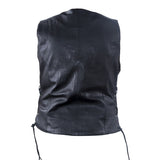 Women's Premium Leather Motorcycle Vest With Studs, Side Laces, and Conceal Carry Pockets, Woman's Vests, [product_description] - Rhino Gear