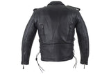 Mens Classic Premium Heavy Duty Motorcycle Jacket With Side Laces, Men's Leather Jacket, [product_description] - Rhino Gear