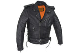 Mens Classic Premium Heavy Duty Motorcycle Jacket With Side Laces, Men's Leather Jacket, [product_description] - Rhino Gear
