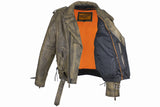Men's Brown Classic Motorcycle Jacket with Gun Pockets, Men's Leather Jacket, [product_description] - Rhino Gear