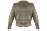 Men's Brown Classic Motorcycle Jacket with Gun Pockets, Men's Leather Jacket, [product_description] - Rhino Gear