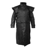 Men's Premium Leather Duster Jacket With Removable Cape And Liner, Men's Leather Jacket, [product_description] - Rhino Gear