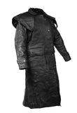 Men's Premium Leather Duster Jacket With Removable Cape And Liner, Men's Leather Jacket, [product_description] - Rhino Gear