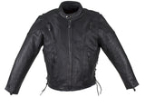 Mens Premium Heavy Duty Leather Racer Jacket with Side Laces, Men's Leather Jacket, [product_description] - Rhino Gear
