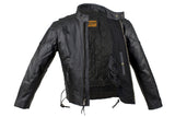 Mens Leather Racer Jacket with Side Laces, Men's Leather Jacket, [product_description] - Rhino Gear
