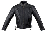 Mens Leather Racer Jacket with Side Laces, Men's Leather Jacket, [product_description] - Rhino Gear