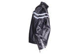Men's Racer Jacket With Silver Racing Stripes, Men's Leather Jacket, [product_description] - Rhino Gear