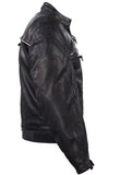 Men's Racer Heavy Jacket Black With Reflective Piping, Men's Leather Jacket, [product_description] - Rhino Gear