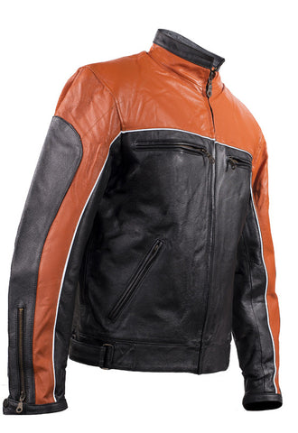 Men's Racer Heavy Jacket Orange With Reflective Piping