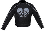 Men's Textile Motorcycle Jacket with Reflective Skull, Men's Leather Jacket, [product_description] - Rhino Gear
