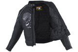 Men's Textile Motorcycle Jacket with Reflective Skull, Men's Leather Jacket, [product_description] - Rhino Gear
