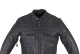 Mens Premium Heavy Duty Leather Racing Motorcycle Jacket With Reflective Striping, Men's Leather Jacket, [product_description] - Rhino Gear