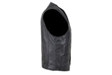 Men's Plain Black Leather Vest With Gun Pockets, Men's Vest, [product_description] - Rhino Gear