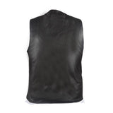 Men's Plain Black Leather Vest With Gun Pockets, Men's Vest, [product_description] - Rhino Gear