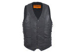Mens Leather Vest With Multi Pockets And Inside Gun Pockets, Men's Vest, [product_description] - Rhino Gear