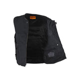 Men’s Black Motorcycle Swat Style Tactical Textile Vest with Conceal Pockets, Men's Vest, [product_description] - Rhino Gear