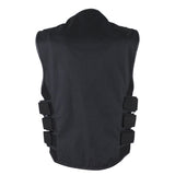 Men’s Black Motorcycle Swat Style Tactical Textile Vest with Conceal Pockets, Men's Vest, [product_description] - Rhino Gear