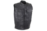 Motorcycle Club Leather Vest With Zipper - Sons of Anarchy, Men's Vests, [product_description] - Rhino Gear