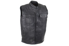 Motorcycle Club Leather Vest With Zipper - Sons of Anarchy, Men's Vests, [product_description] - Rhino Gear